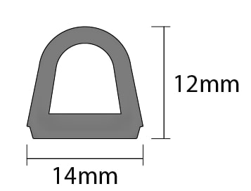 High-Quality Black Self-Adhesive EPDM Jumbo D Draught Strip - 120m