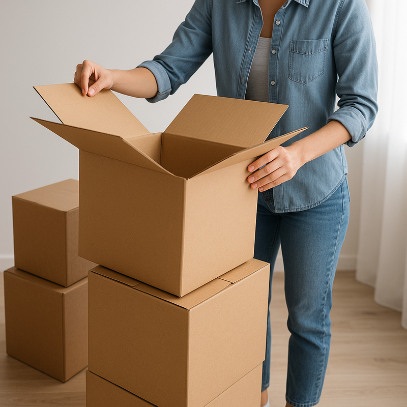 Heavy-Duty Single Wall Boxes Professional Shipping Cartons with Space-Saving Flat Pack Design