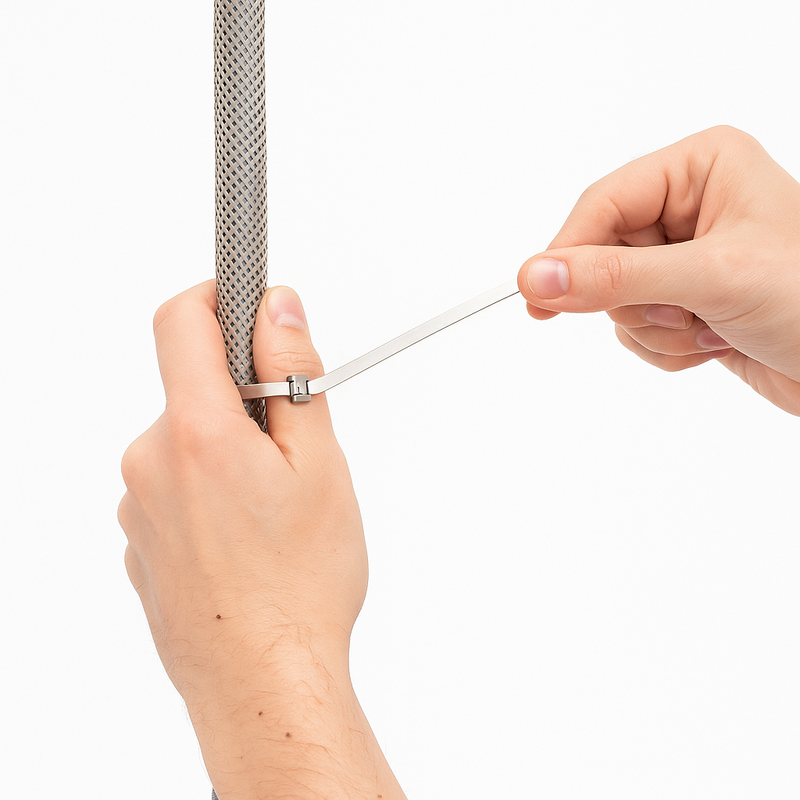 Heavy-Duty Stainless Steel Cable Ties – Self-Locking, High-Tensile Strength 100 Pack for Industrial Use