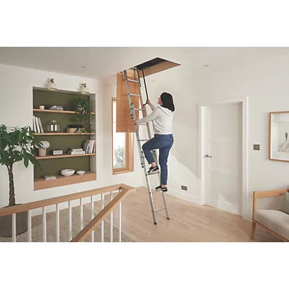 High Durable Aluminium Loft Ladder With Safety Handrails - 3.1m