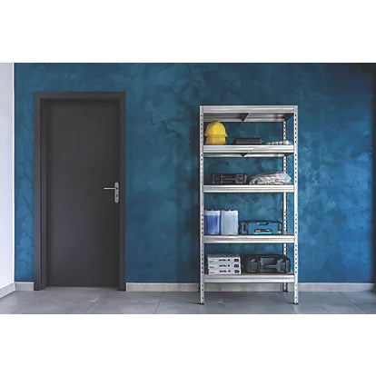 High Quality 5-Tier Silver Galvanised Steel Rivet Shelving Unit - 900mm