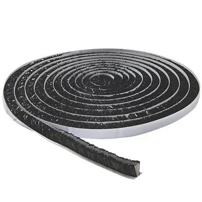 Self-Adhesive Extra Thick Brush Pile Black And Grey Weatherstrip For Garage Doors - 7m