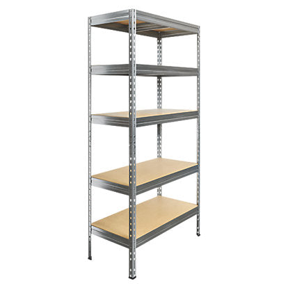 High Quality 5-Tier Silver Galvanised Steel Rivet Shelving Unit - 900mm