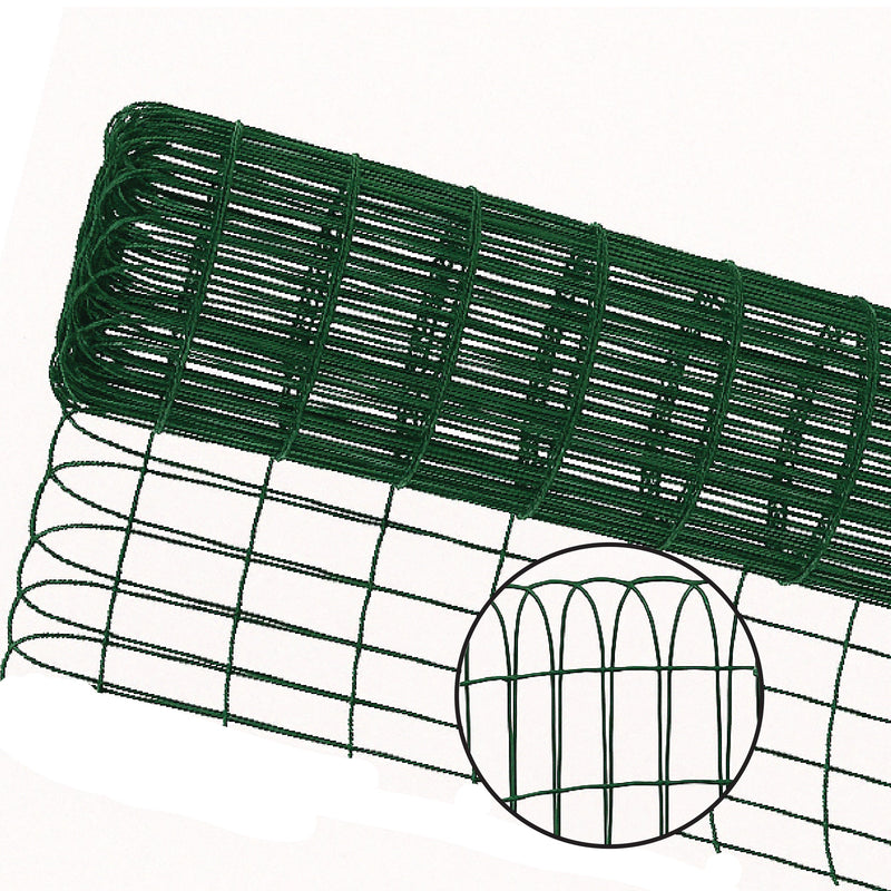 Premium Garden Border Fence – Green Arch Top Coated Steel