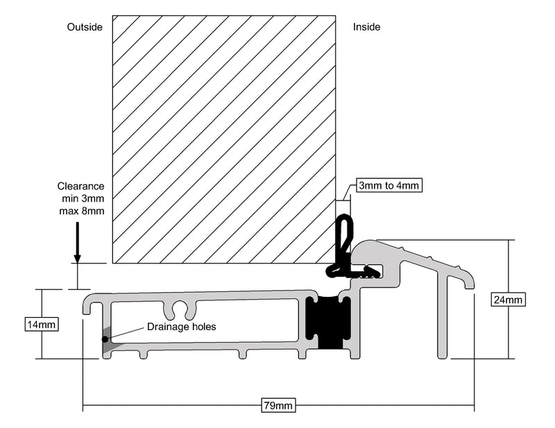 Industrial Proline Threshold Door Sill Superior Protection For Outward Doors