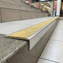 Premium Aluminium Non-Slip Stair Nosing – 66×32mm Rakeback Edge Trim with PVC Insert UK