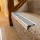 Heavy-Duty Aluminium Non-Slip Stair Nosing – 66×32mm Straight Edge Trim with PVC Insert – UK