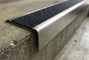 Anti-Slip Stainless Steel Stair Nosing with Black Safety Inlay – 2.5m | Premium UK