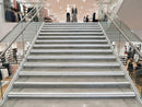 DDA Rake Back Aluminium Anti-Slip Stair Nosing with Insert on Tread & Riser