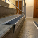 DDA Rake Back Aluminium Anti-Slip Stair Nosing – Ramp Profile with PVC Insert