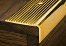 45×23mm Solid Polished Brass Stair Nosing – Premium Mirror Finish, 2.5m Length, Anti-Slip