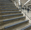 DDA Rake Back Aluminium Anti-Slip Stair Nosing with Insert on Tread & Riser