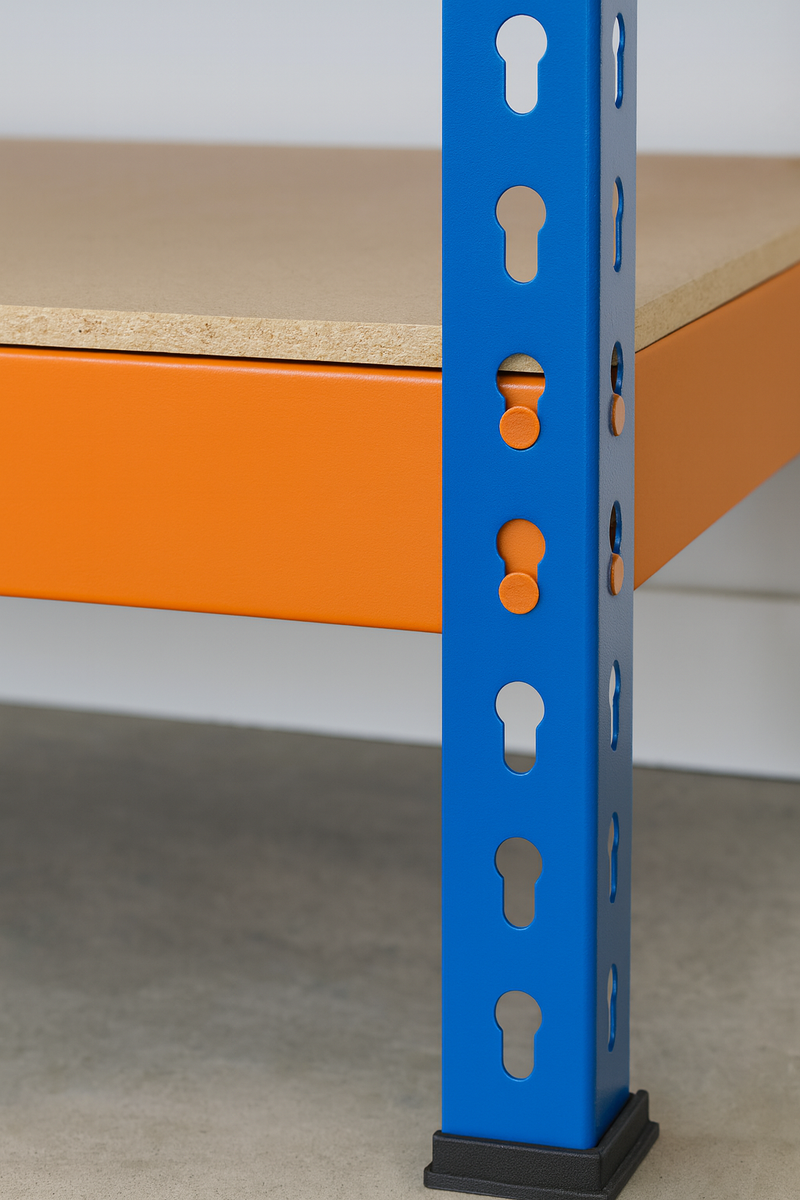 Heavy Duty 2-Tier Steel Workbench 90 cm (600 kg Load Capacity) | Boltless Adjustable Shelves for Garage, Workshop & DIY