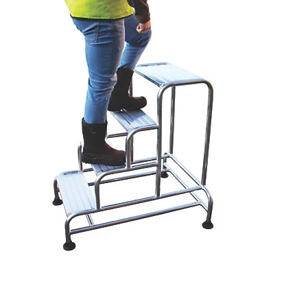 High Performance Silver Aluminium 4 Safety Step With Platform - 1000mm