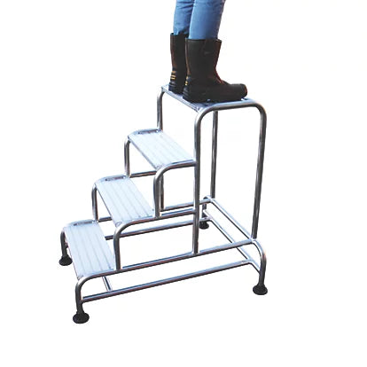 High Performance Silver Aluminium 4 Safety Step With Platform - 1000mm