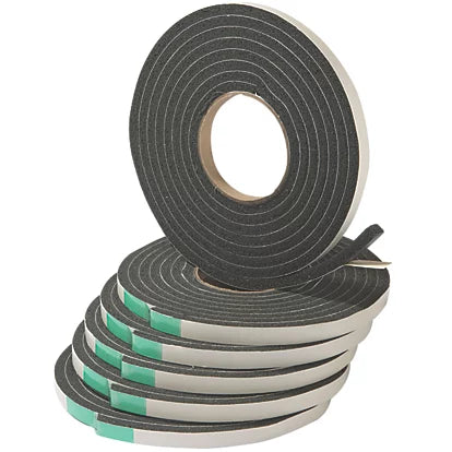 Premium Quality Self-Adhesive Black Extra Thick Weatherstrip For Superior Seal - 6 Pack