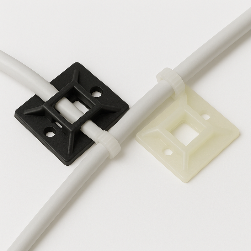 Premium Cable Mount Bases 19mm x 19mm Fits Up to 3.6mm Zip Ties Adhesive Backing Screw Hole 1000 Pack