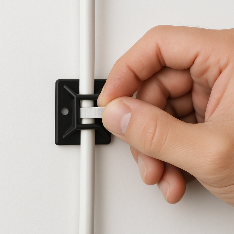 Premium Cable Mount Bases 19mm x 19mm Fits Up to 3.6mm Zip Ties Adhesive Backing Screw Hole 1000 Pack