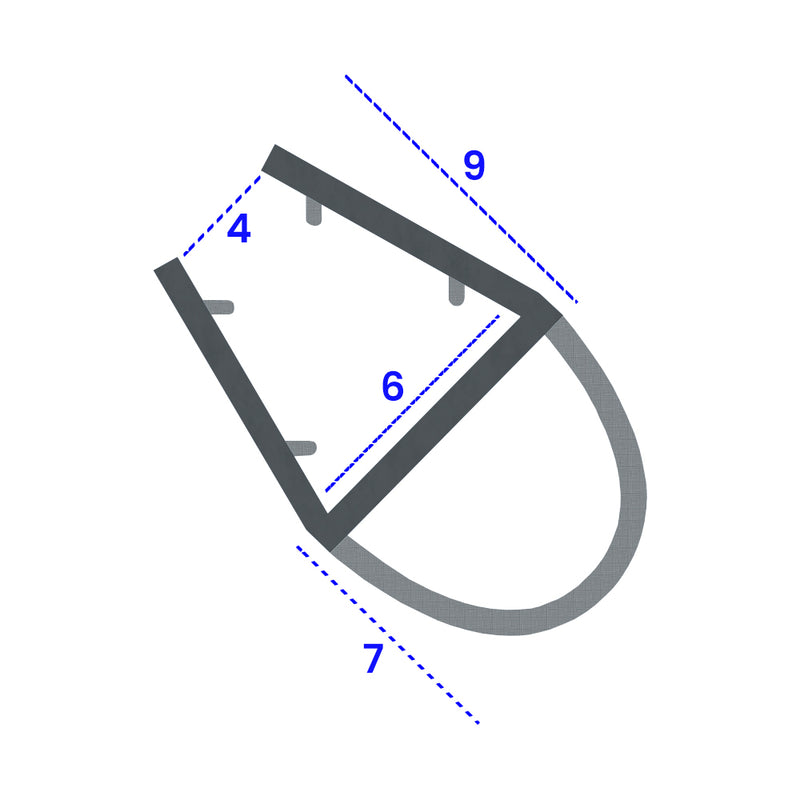 Straight Black Shower Seal for Glass Easy Installation with Flexible Bubble Seal