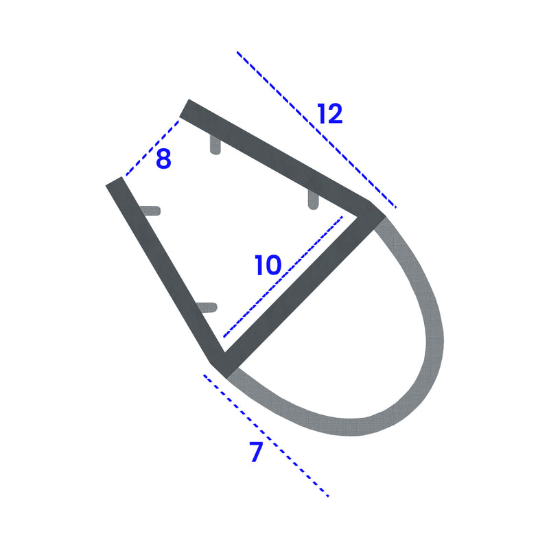 Easy-to-Install Black Shower Seal for Straight Glass No Adhesive Needed