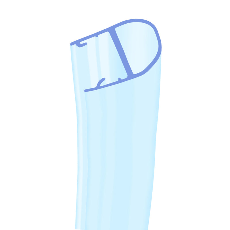 Clear PVC Shower Seal for Curved Glass No Adhesive Needed