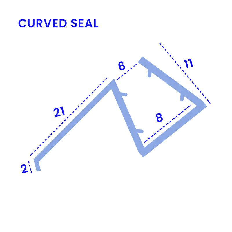 Customizable PVC Shower Seal for Curved Glass Simple to Cut & Install