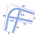 Clear Corner Shower Seal for 4mm-6mm Glass 90° Fit