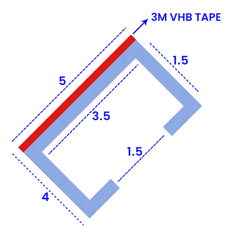 Clear Seal for Straight Glass Includes 3M VHB Tape for Easy Application