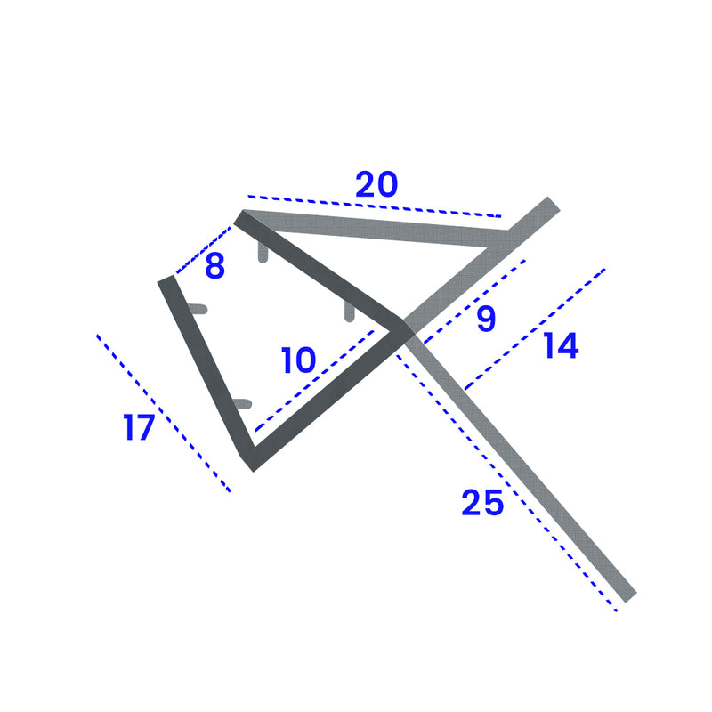 Black PVC Shower Seal for 8-10mm Glass Fits Gaps from 20mm to 25mm