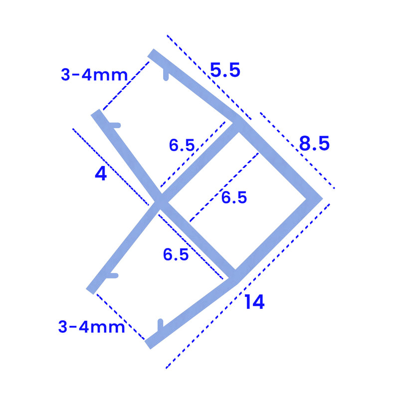 Premium Tight-Fit Glass Corner Seal Custom Lengths Available