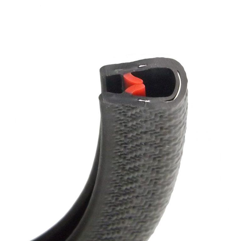 Standard PVC Black Protective Edge Trim with Red Fins for Safety & Edge Protection