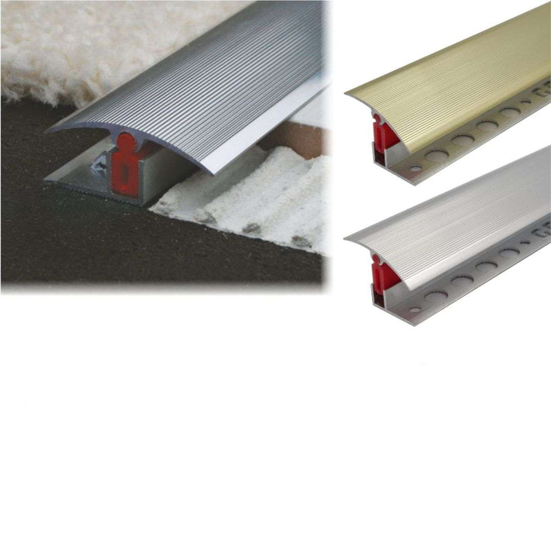 Premium 40mm Aluminium Door Threshold T Bar Trim Adjustable Height & Easy Clip System for Seamless Flooring Transitions