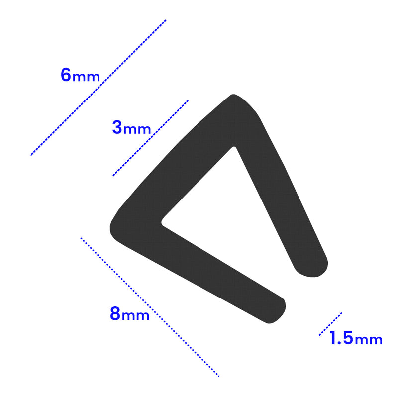 Flexible U Seal for Boats and Cars 6mm Overall Width