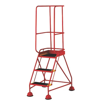 High Impact Red With 3 Podium Steps For Industrial Use - 0.76m