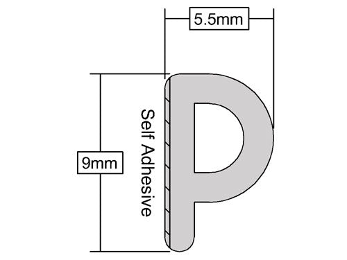 Industrial Self-Adhesive EPDM P Profile Draught Strip For Effective Sealant Application