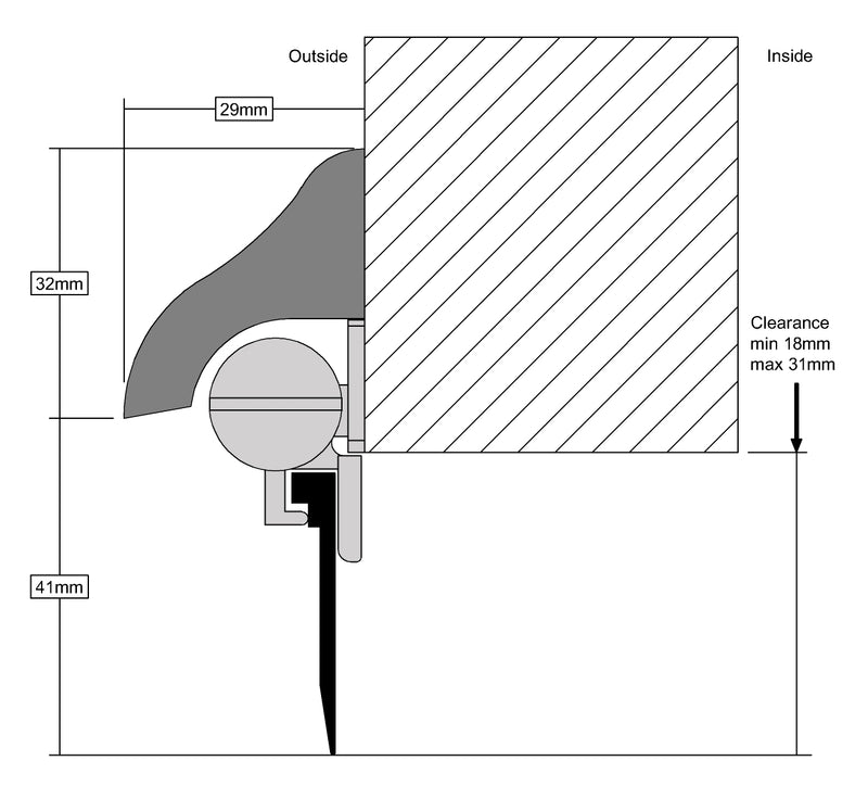 Industrial Strength Natural Wood Brydale X For Inward Opening Doors