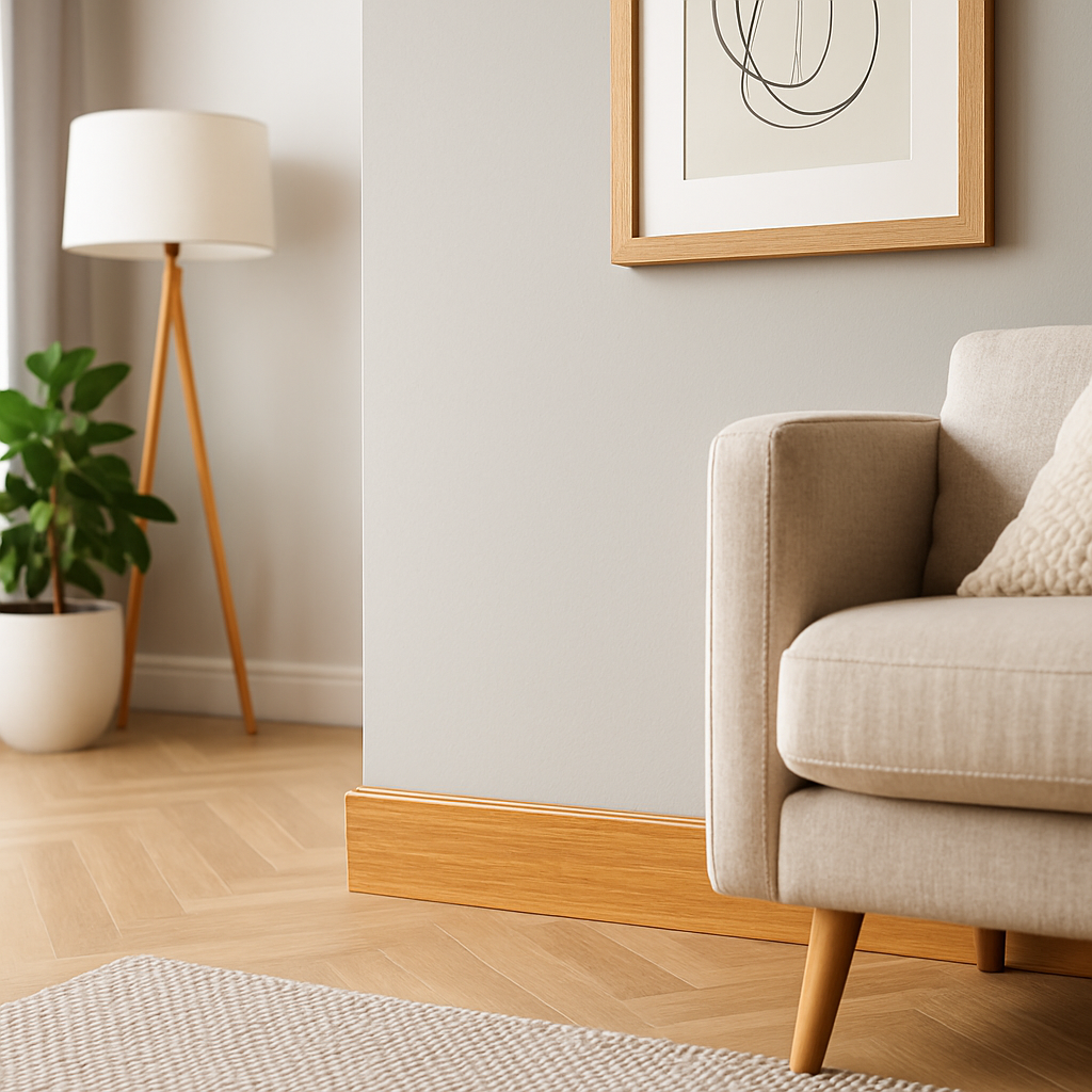 Bamboo Lacquered Skirting Board - 1.85m Natural Strand Woven Design