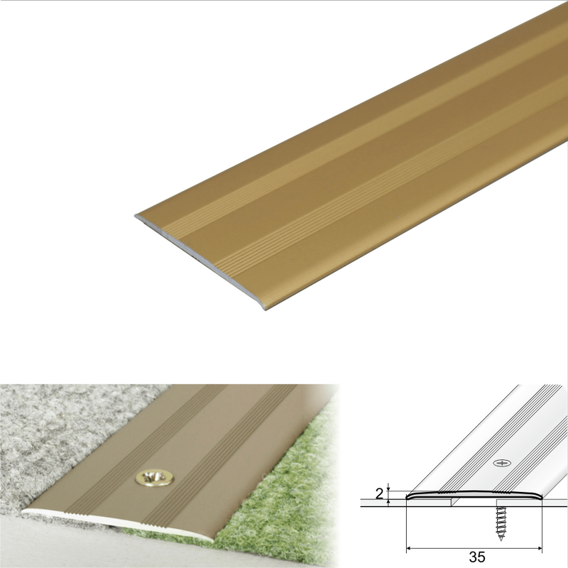 Premium 35mm Anodised Aluminium Flat Door Threshold Sleek Durable & Easy to Install