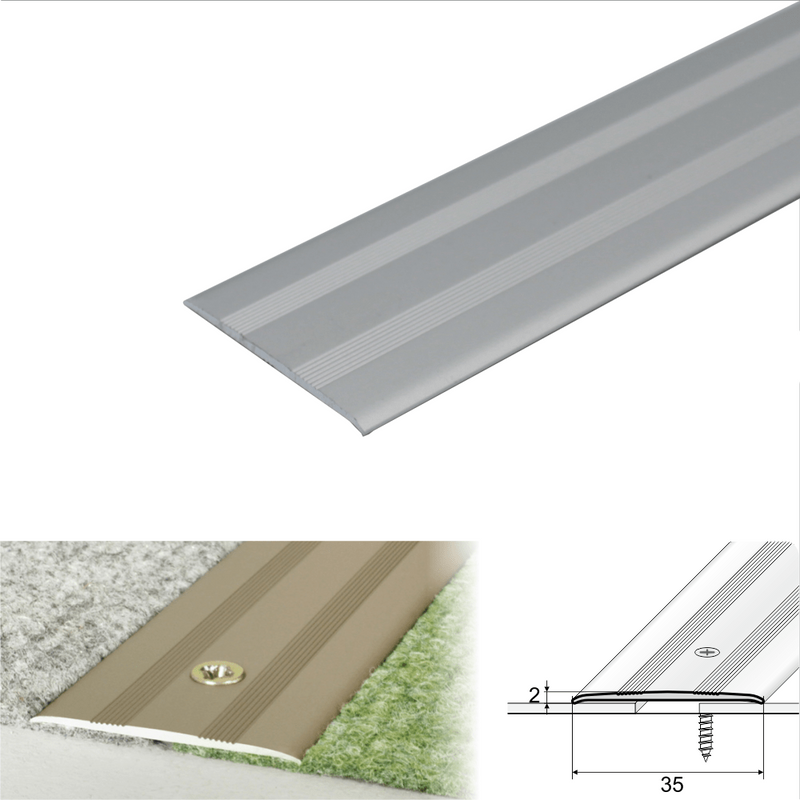 Premium 35mm Anodised Aluminium Flat Door Threshold Sleek Durable & Easy to Install