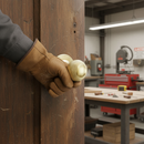 Round Reeded Mortice Door Knob with Polished Brass Finish...