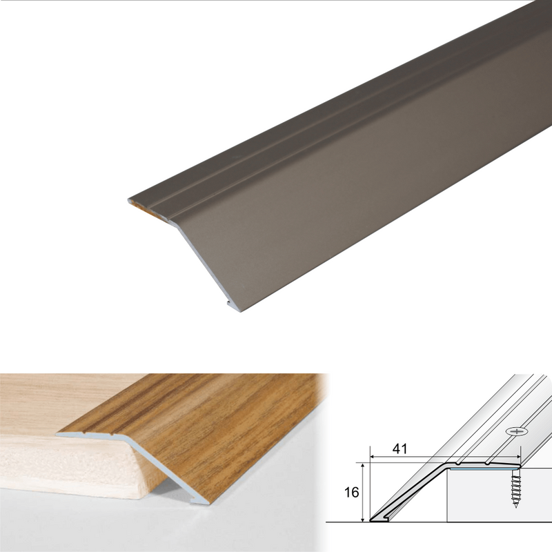 Premium Anodised Aluminium Door Ramp 41mm High Perfect for Wood Laminate Vinyl & Tile Floors Easy Install Long-Lasting Performance