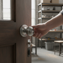 Round Reeded Mortice Door Knob Set with Polished Chrome F...