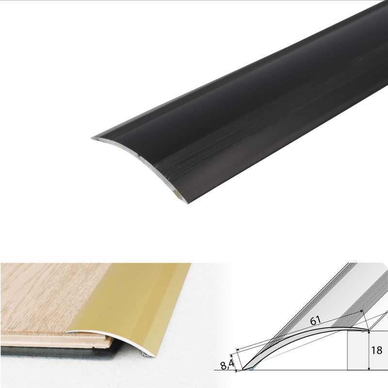 High-Performance 61mm Anodised Aluminium Door Ramp Perfect for Level Transitions Between Different Flooring Heights