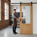 Fully Finished Oak Sliding Door with Obscure Lined Clear ...