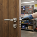 Chrome Lever On Round Rose Bathroom Handle Set | Complete Pack | Stylish Bathroom Doors