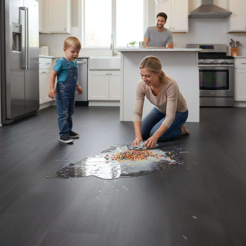 Premium Waterproof 8mm Laminate Flooring with Stone Effect and Moisture-Resistant Technology for Modern Homes