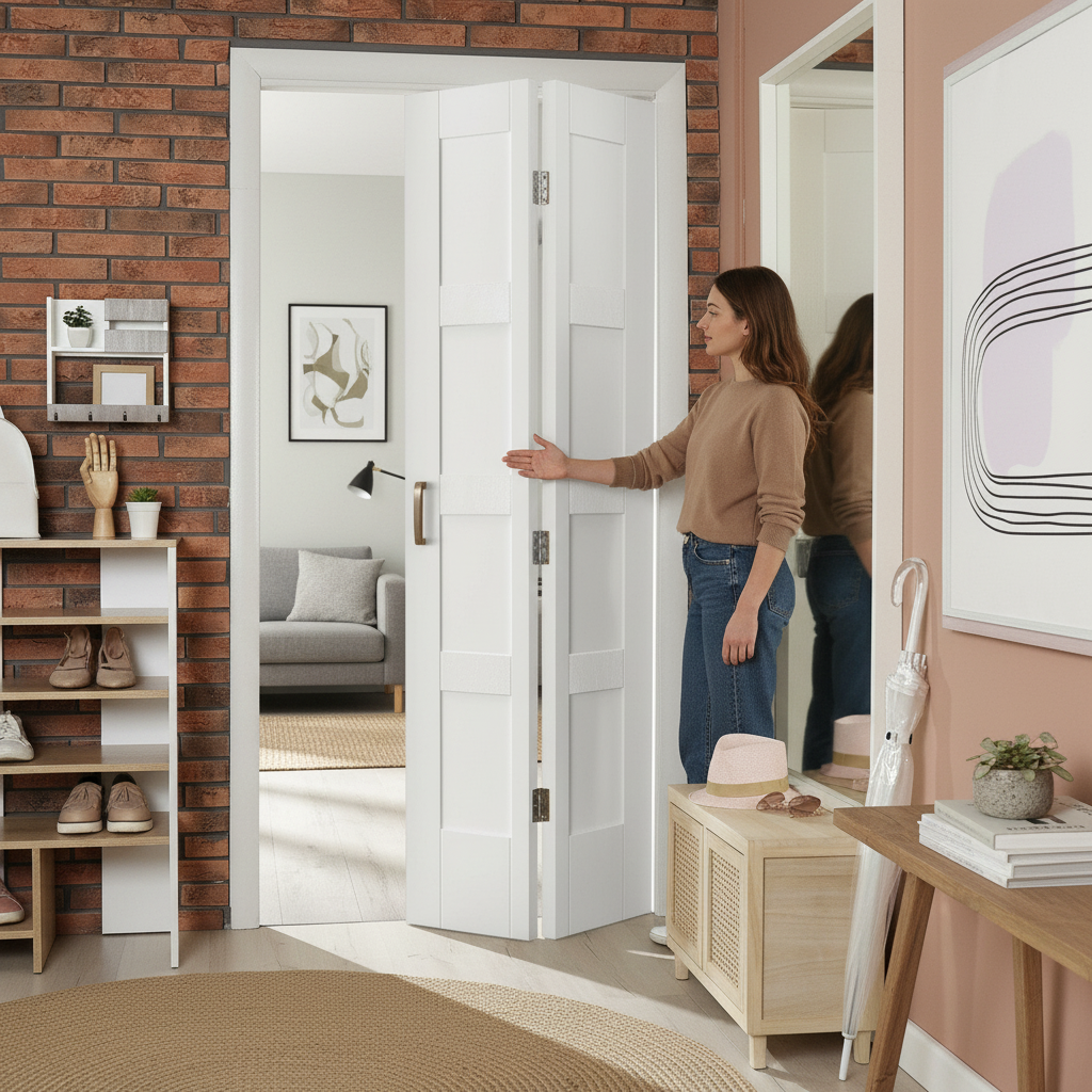 Internal Primed Bi-fold Shaker Door with 8 Panels