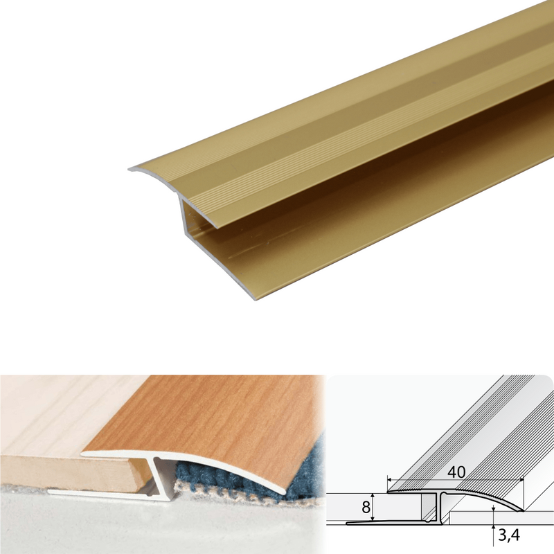Premium 40mm Anodised Aluminium Door Threshold Ramp Easy Installation Durable & Safe Floor Transitions