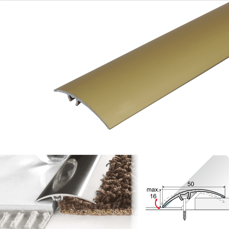 Premium 50mm Aluminium Door Threshold Strip Sleek Durable and Moisture-Resistant Perfect for Seamless Floor Transitions Quick & Easy Installation Order Now!