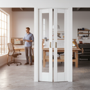 Internal Bifold Door with Clear Glass Panes